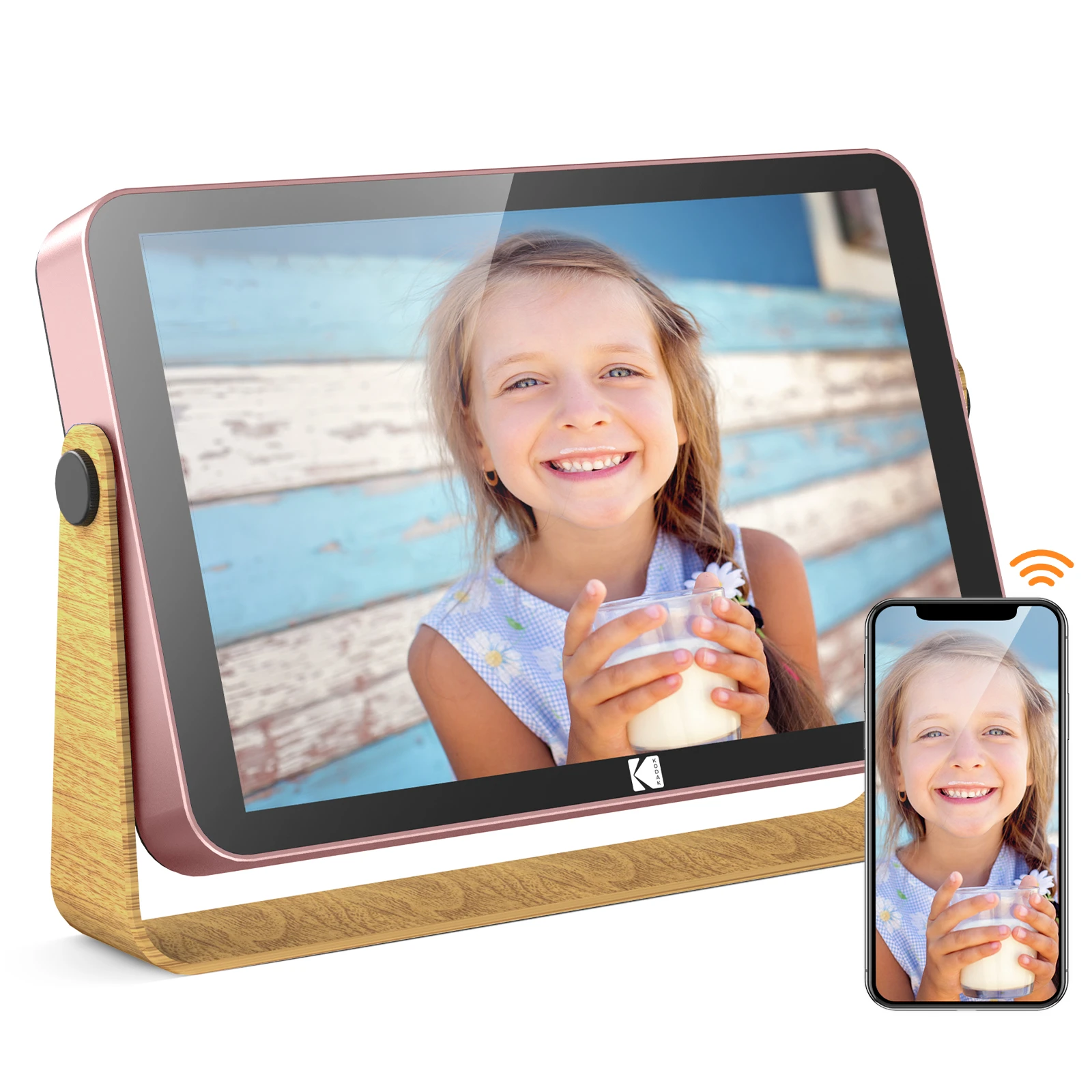 KodakWifi付き10インチデジタルフォトフレーム,内蔵バッテリー,1280*800唇タッチスクリーン,16GBストレージ,インスタント