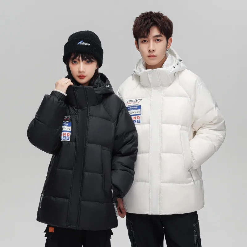 

Down Coats For Men Winter Couples Stylish White Duck Down Jacket Men Warm Hooded Thick Down Jacket Puffer Short Jacket