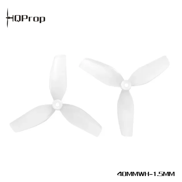 Détail d'une hélice 40mm 3 pales PC pour drone FPV micro, pale transparente