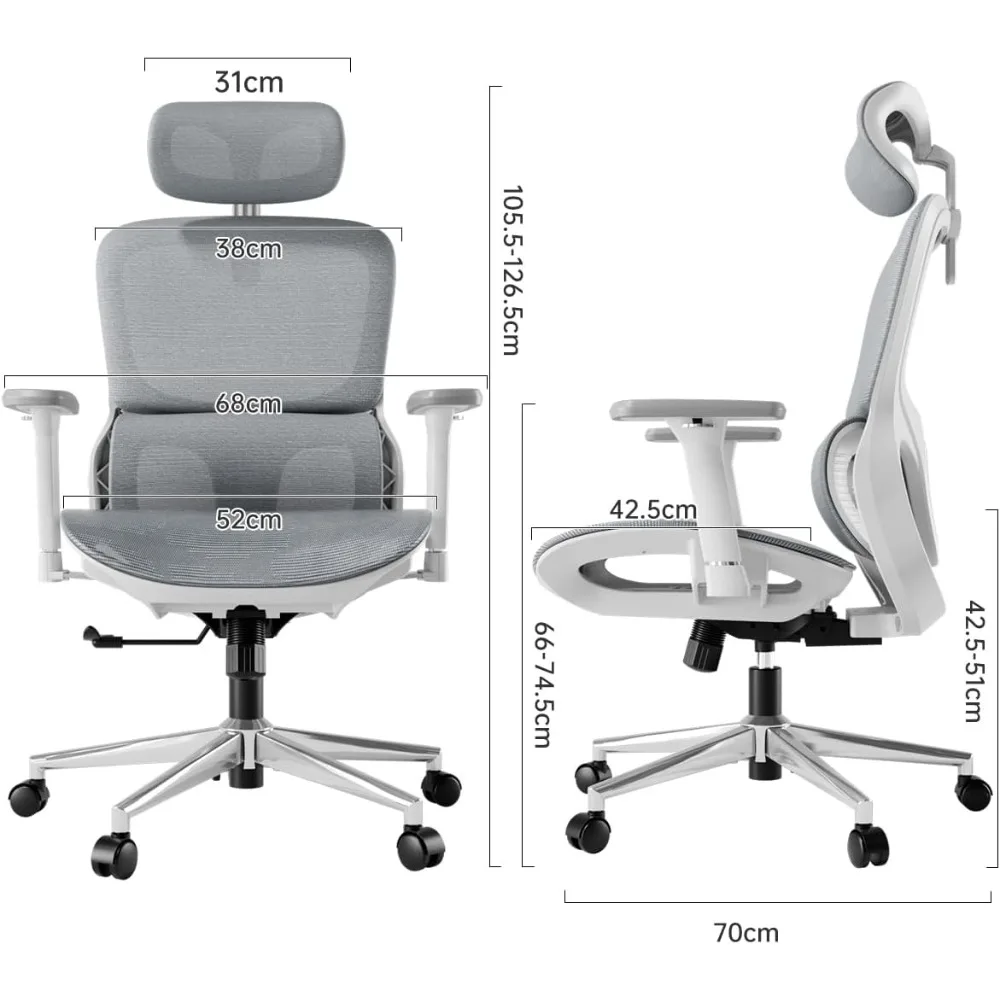 P2 Pro Ergonomic Office Chair, Office Chair with 3D Lumbar Support, Big and Tall Mesh Chairs with 3D Arms, Headrest & Comfortab 2