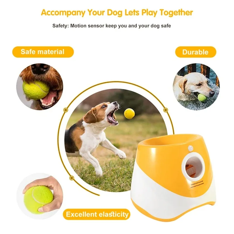 Automatic Dog Tennis Ball Launcher Dogs Chase Toys Automatic Fun