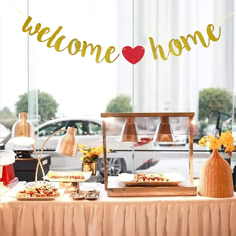 Description Picture 5 of itemWelcome Home Love Heart Banner Paper Pull Flags Wedding Baby Shower Birthday Party Garland Decor Home Decorative Supplies