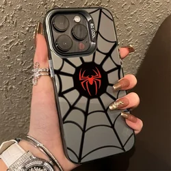 Cartoon Black Spider Electroplate Silver IMD Phone Case Cover - 7 8 SE 2020 2022 (1)