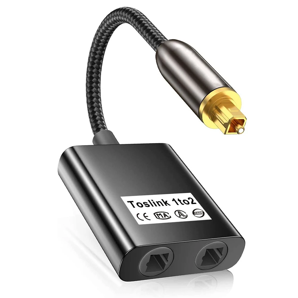 SPDIF 광학 토스링크 광섬유 오디오 섬유 스플리터, HDTV DVD 플레이어 PS4 헤드폰용, 1 수 입력-2 암 출력