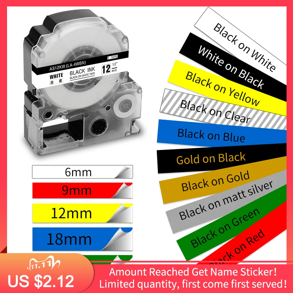 EPSON LW 300 LW 400 LW 600P LW 700 LC 4WBN9 라벨 메이커와 호환 가능한 1PK 라벨 테이프