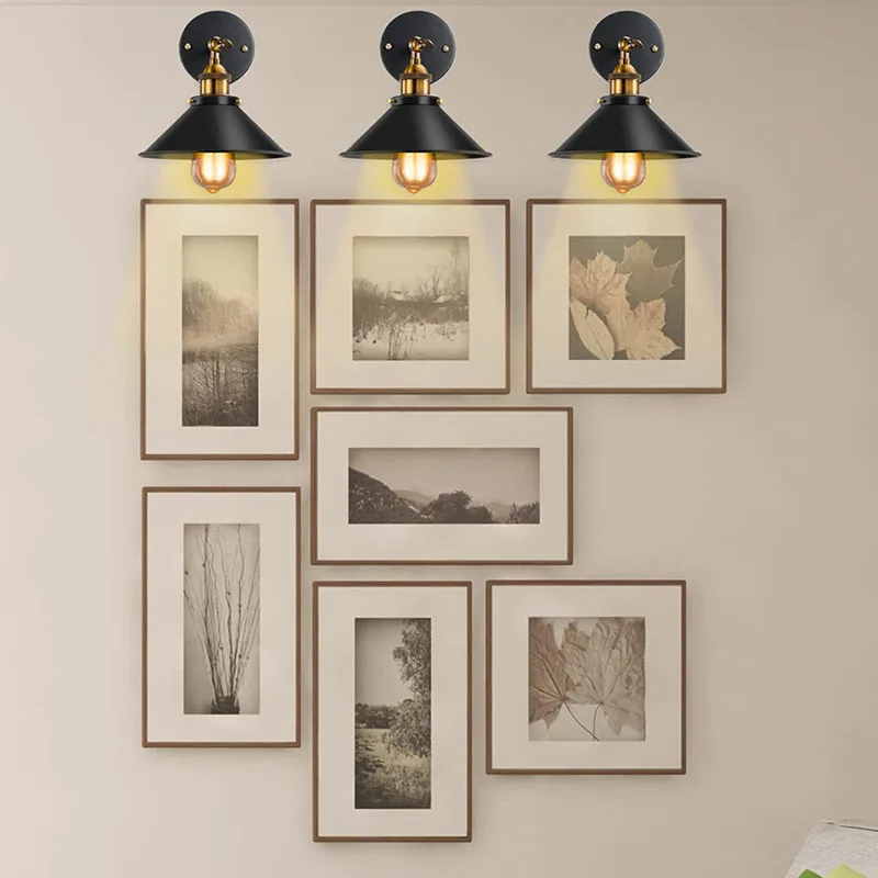 Vintage Wall Lamp E27 Base Industrial Wall Sconces AC90-260V Light for Indoor Lighting Adjustable Retro Loft bedroom light, wall light