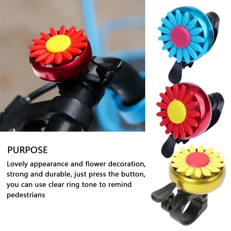 Multi-color Kids Bicycle Bell Daisy Flower Horns Bike Children Cycling Ring Alarm for Safety Cycling Handlebars Bike Accessories