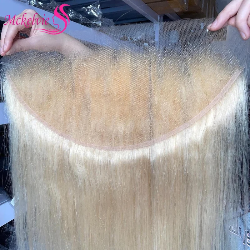 Honey Blonde #613 Color 13x4 Lace Frontal Closure Straight Human Hair Transparent Lace Brazilian Virgin Hair Pre-Plucked