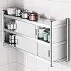 Minimalist Stainless Steel Kitchen Cabinets Wall-mounted Storage Cabinets Multi-functional Wall-mounted Hanging Kitchen Cabinet 2