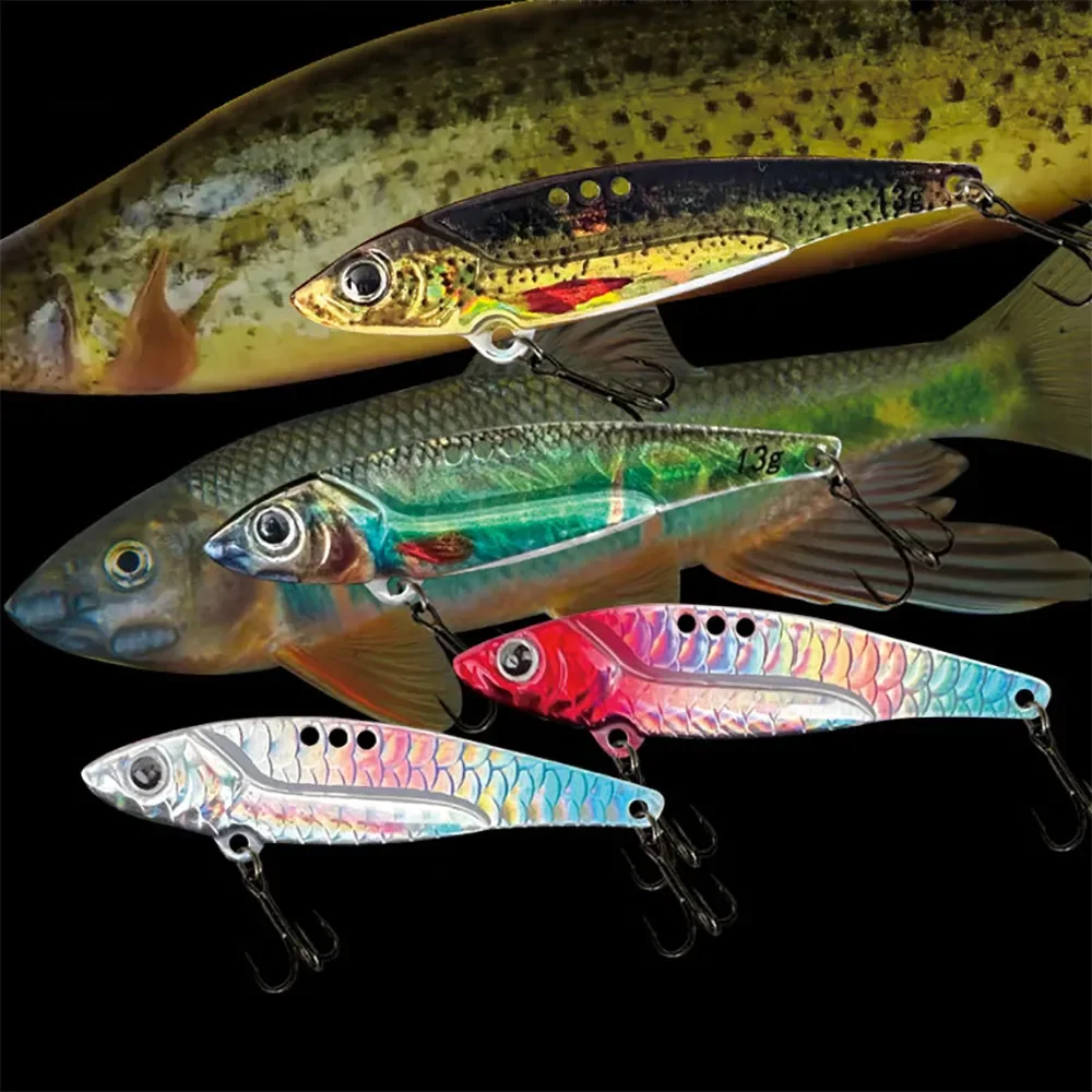 Spinner Spoon Metal Jig Bait 7.5g 10g 16g 20g VIB Sinking Blade Spinning Treble Hook Spinnerbait Fishing Lure
