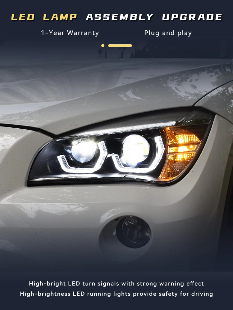 

Headlight For BMW X1 E84 F49 2010-2015 Car Lights DRL Angel Eyes Design LED Head Light Bi Xenon Lamps Automotive Accessories