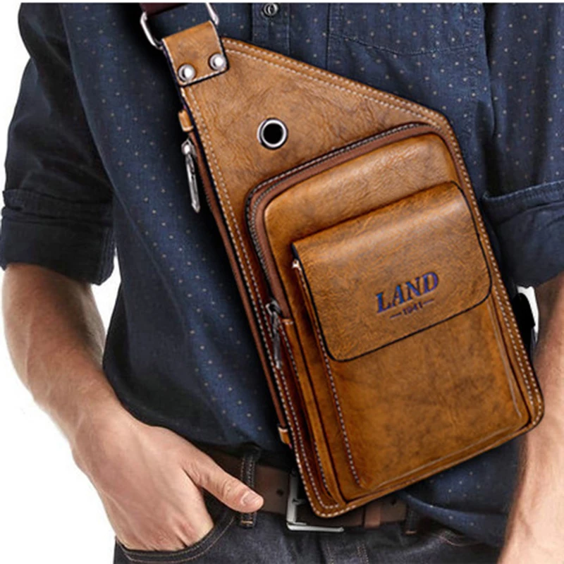 Diy Men's Chest Bag Crossbody Bag Kraft Paper Template