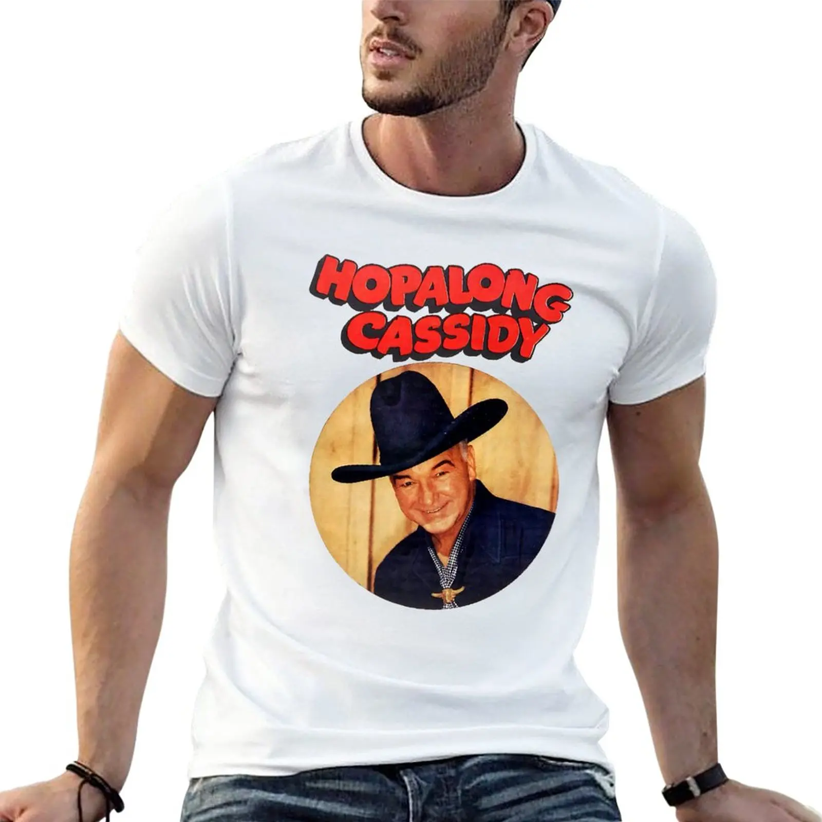 

New Hopalong Cassidy Portrait T-Shirt quick-drying t-shirt oversized t shirt mens big and tall t shirts