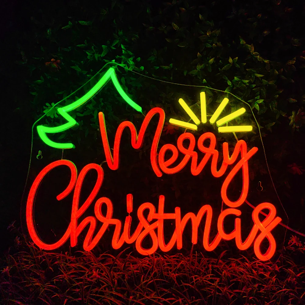 メリークリスマスLEDネオンサイン,ナイトライト,壁の装飾,輝き,寝室