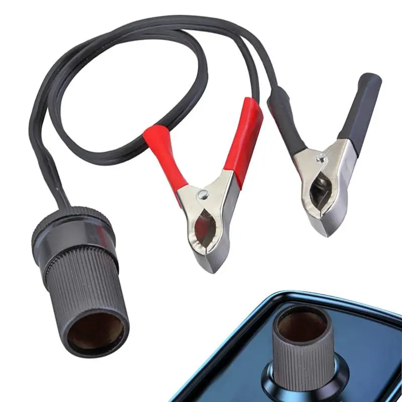 

12V/24V 30A Car Lighter Auto Adapter Plug Socket Car Battery Crocodile Clips Socket Extension Cord with Safe Adapter