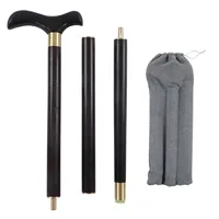 3 Section Detachable Walking Stick Portable African Blackwood Walking Cane Senior Elderly Cane Crutch for Elder Mothers Fathers 1