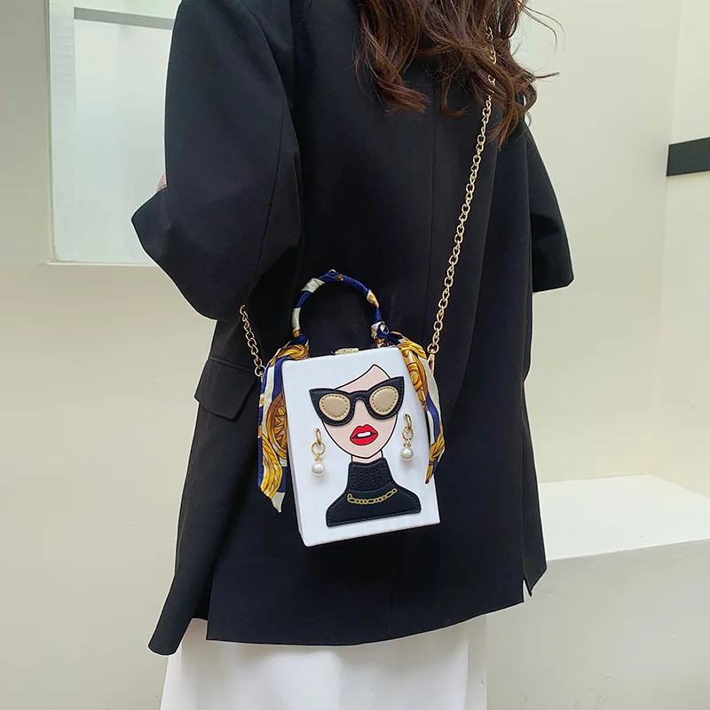 Evening Bags for Women 2023 New Fashionable Leather Shoulder Bag Woman Hard High Quality Hip Hop Party Luxury Designer Handbag - 4