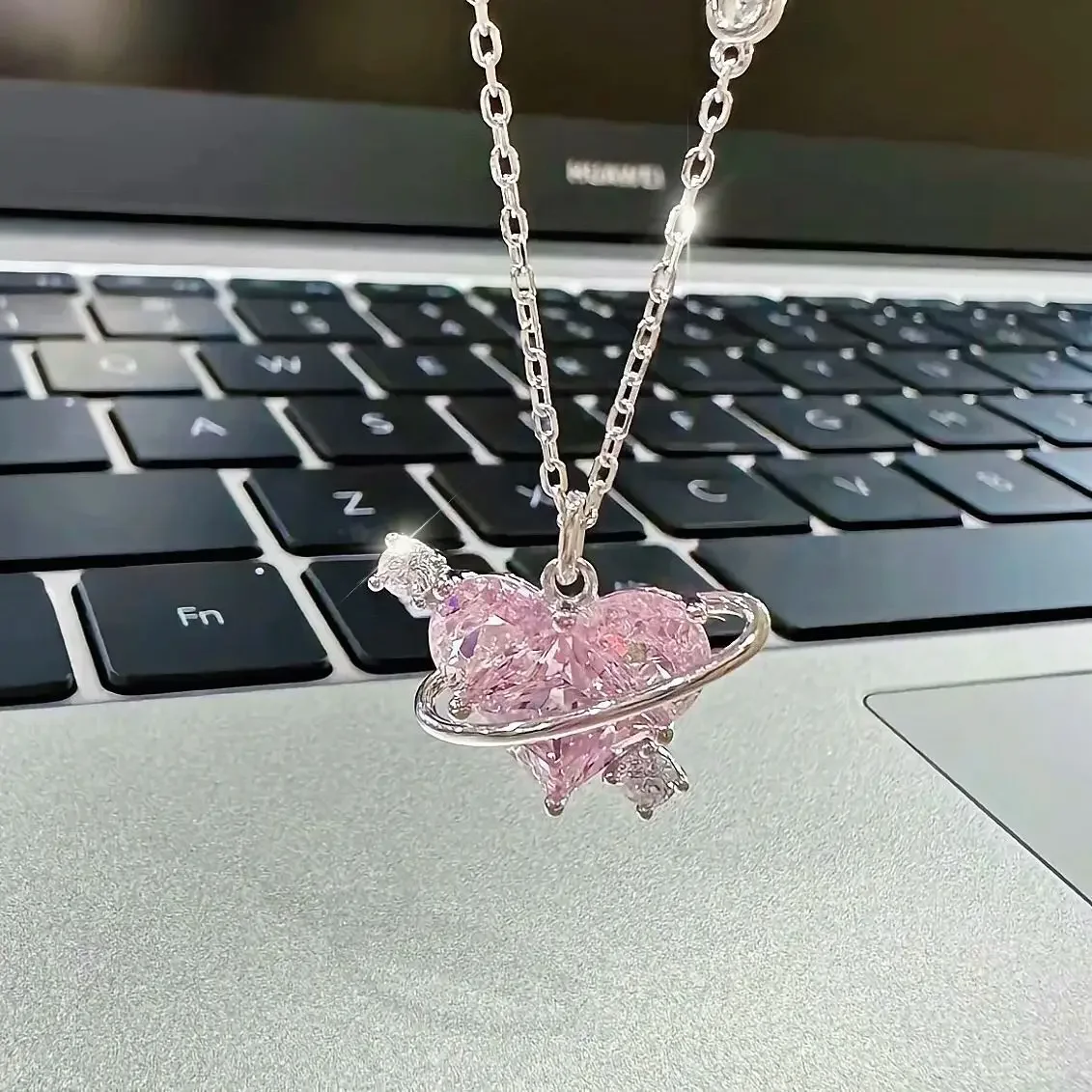 Pure Elegance Heart Crystal Pendant Necklace