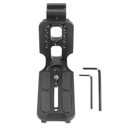 L - Shaped Metal Quick Release Plate with Hot Shoe Mount (Black)
