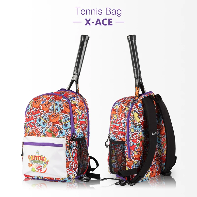 X-ACE Kids Racket Backpack with Shoe Compartment Multifunctional Children's Sports Gym Badminton Tennis Bag
