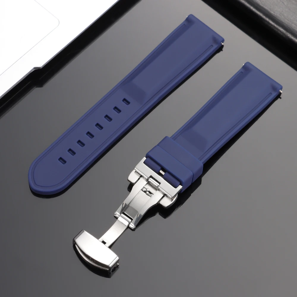 Premium Waterproof Silicone Sport Watch Band with Butterfly Buckle