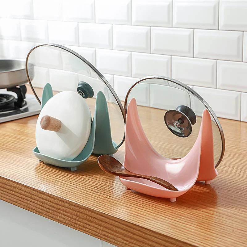 

Бытовой держатель для ложек, крышек, подставка, полезный кухонный пластиковый стеллаж для хранения, подставка для крышек кастрюль, держатель, полка, стеллаж, кухонные инструменты