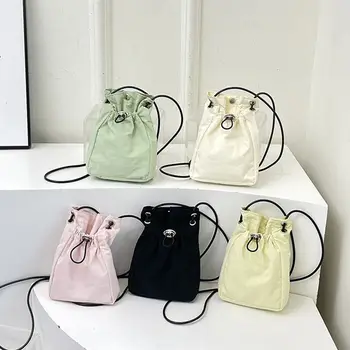 Fashion Minimalist Style Solid Color Shoulder Crossbody Bags Girls Messenger Bag Lightweight Phone Bag Nylon Small Coin Purse 1