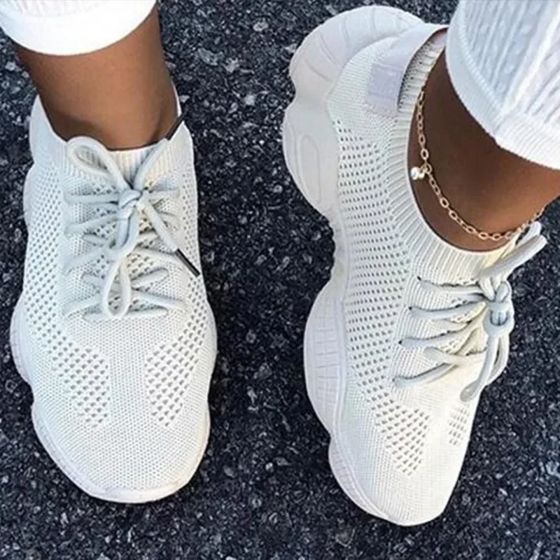 Women Sneakers Mesh Shoes Flats Breathsble Walking Casual Sport Shoes Female Comfort Ladies Plus Size Tenis Feminino Gym women sneakers
