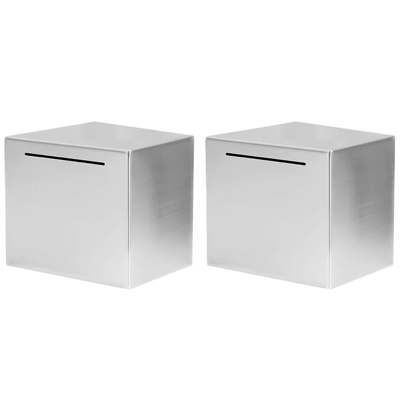 

2X Safe Piggy Bank Made Of Stainless Steel,Safe Box Money Savings Bank