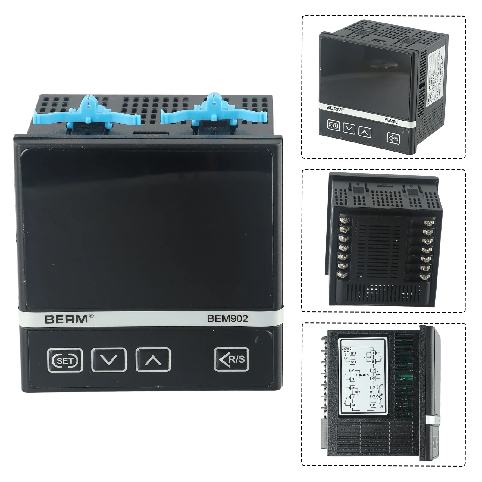 

BEM902 K1220 RelaySSR Temperature Controller Intelligent Thermostat with PID Control Glass Screen Fire Retardant