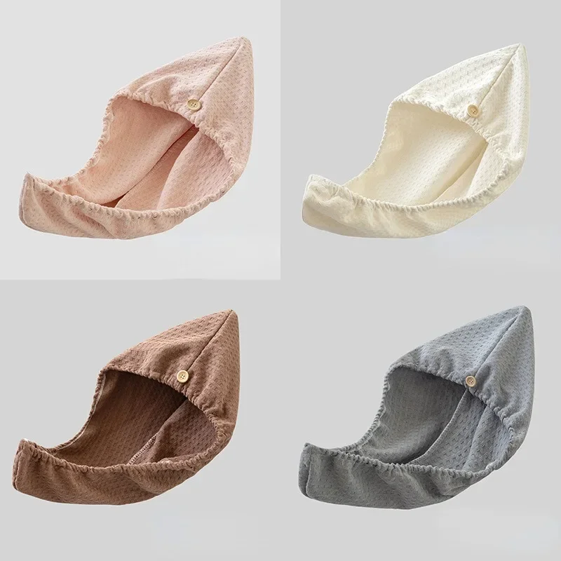 

Вафельные впитывающие полотенца для волос, быстросохнущее мягкое полотенце для головы, тюрбан для женщин, для сушки волос, не спутываются, для душа, банная шапка