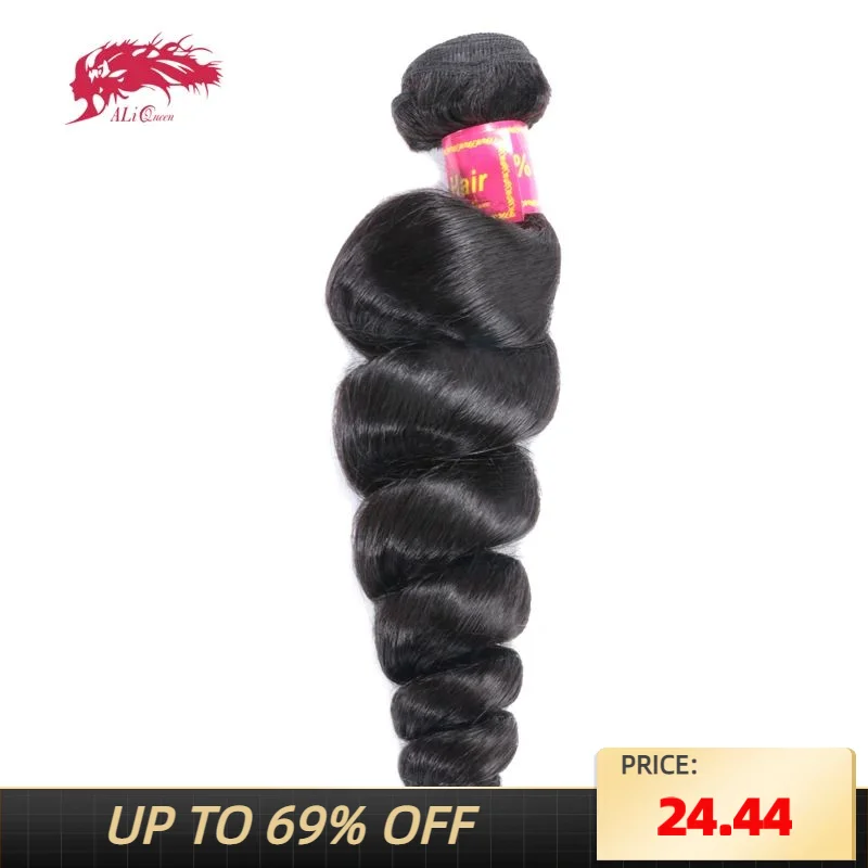 

Ali Queen Hair Brazilian Loose Wave 1/3/4Pcs 100% Remy Human Hair Extension 10"-26" Natural Color P/9A Human Hair Weave Bundles