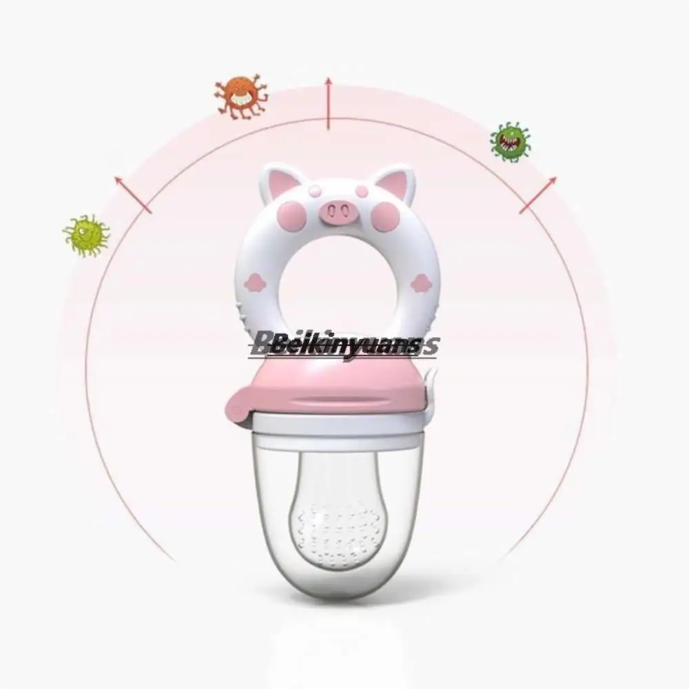 Baby Pacifier fruits and vegetables bite bag newborn baby pig le molar stick to eat fruit consisting silicone tooth gum pacifier 4
