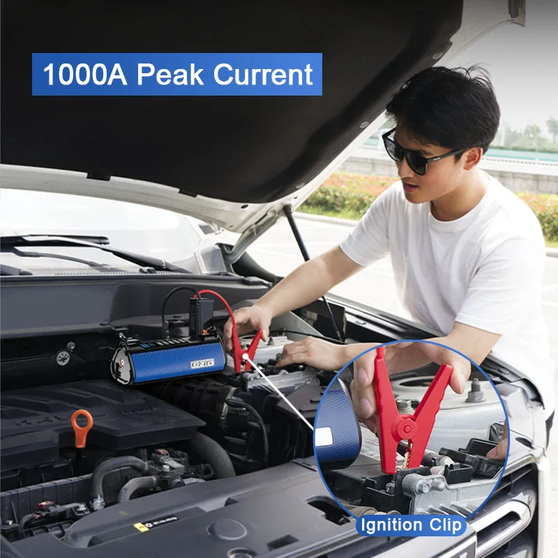 Newest Powerful 1200A Car Battery Charger 12v Portable Tire Inflator Air Compressor 12v Car Jump Starter with LED Light