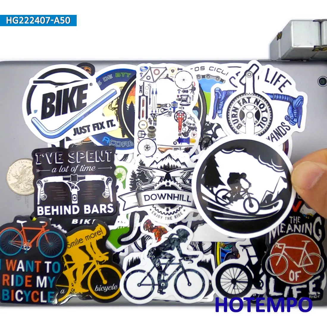 50 Stück, Mountainbike fahren, Downhill-Abenteuer, MTB-Sport, Wasserfeste Aufkleber, für Auto, Motorrad, Telefon, Laptop, Gepäck, Skateboard, Helm, Scrapbook, Fahrradaufkleber, Spielzeug – Detail 10
