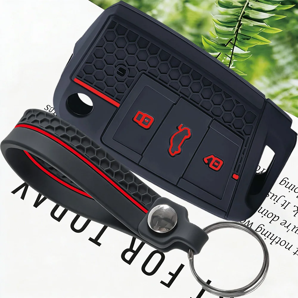 Premium Car Key Case Cover with Keychain Attachment