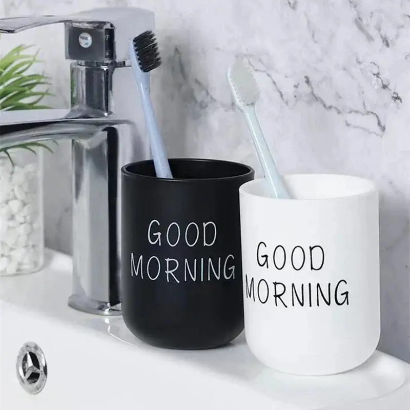 2er-Pack tragbare Mundspülbecher für Paare aus Kunststoff, Zahnbürstenhalter für Zuhause, Hotel, Badezimmerzubehör, Mundspülung_voghion.com