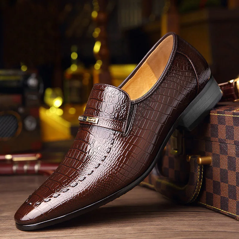 

Men Leather Shoes 2023 New Men Shoes Casual PU Embossed Leather Business Dress Shoe Male Loafers Big Size 38-48 Tenis Masculinos