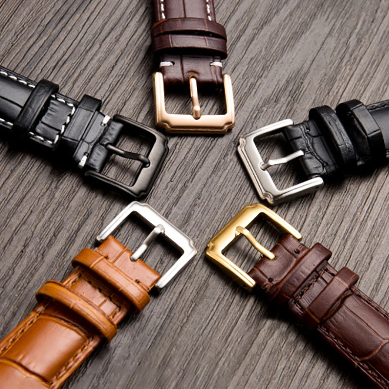 Elegant Genuine Leather Watch Strap - Premium Wristband with Gift Box