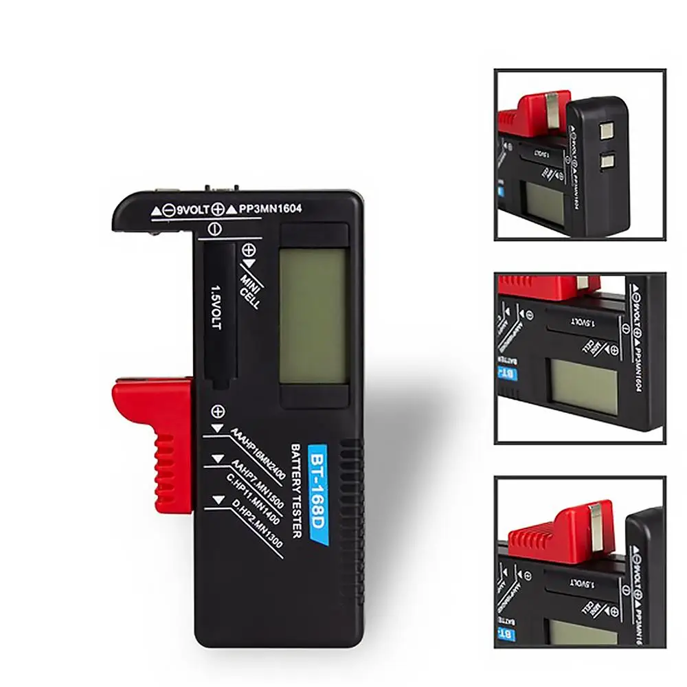 BT-168 PRO 168D Digital Battery Capacity Tester Universal Battery Colour Coded Meter Indicate Volt Tester Checker BT168 Power 6