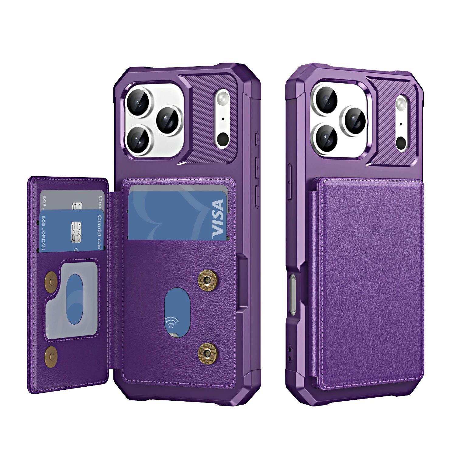Leather Flip Wallet Phone Case with Card Slot and Stand - Anti-Drop Protective Cover