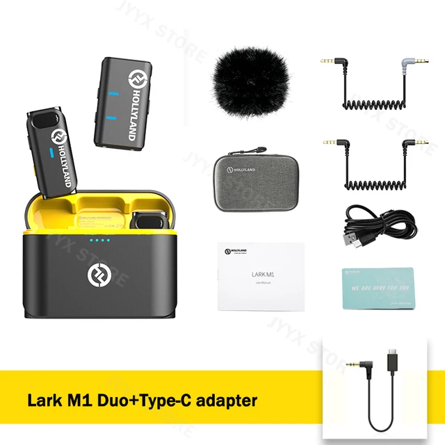  Hollyland Lark M1 2.4GHz Wireless Lavalier Microphone System,  650ft Range Noise Cancellation Dual-Channel for Camera Phone Video  Recording Live Stream Vlog Interview, 2TX+1RX+Charging Case : Musical  Instruments