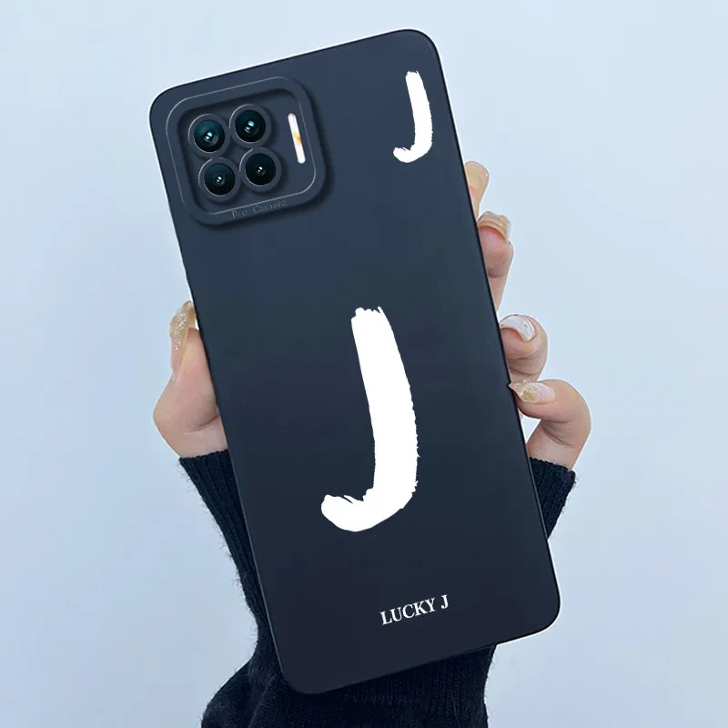 Lucky Initial Letter Couples Phone Bumper - Soft TPU Silicone Back Cover Case