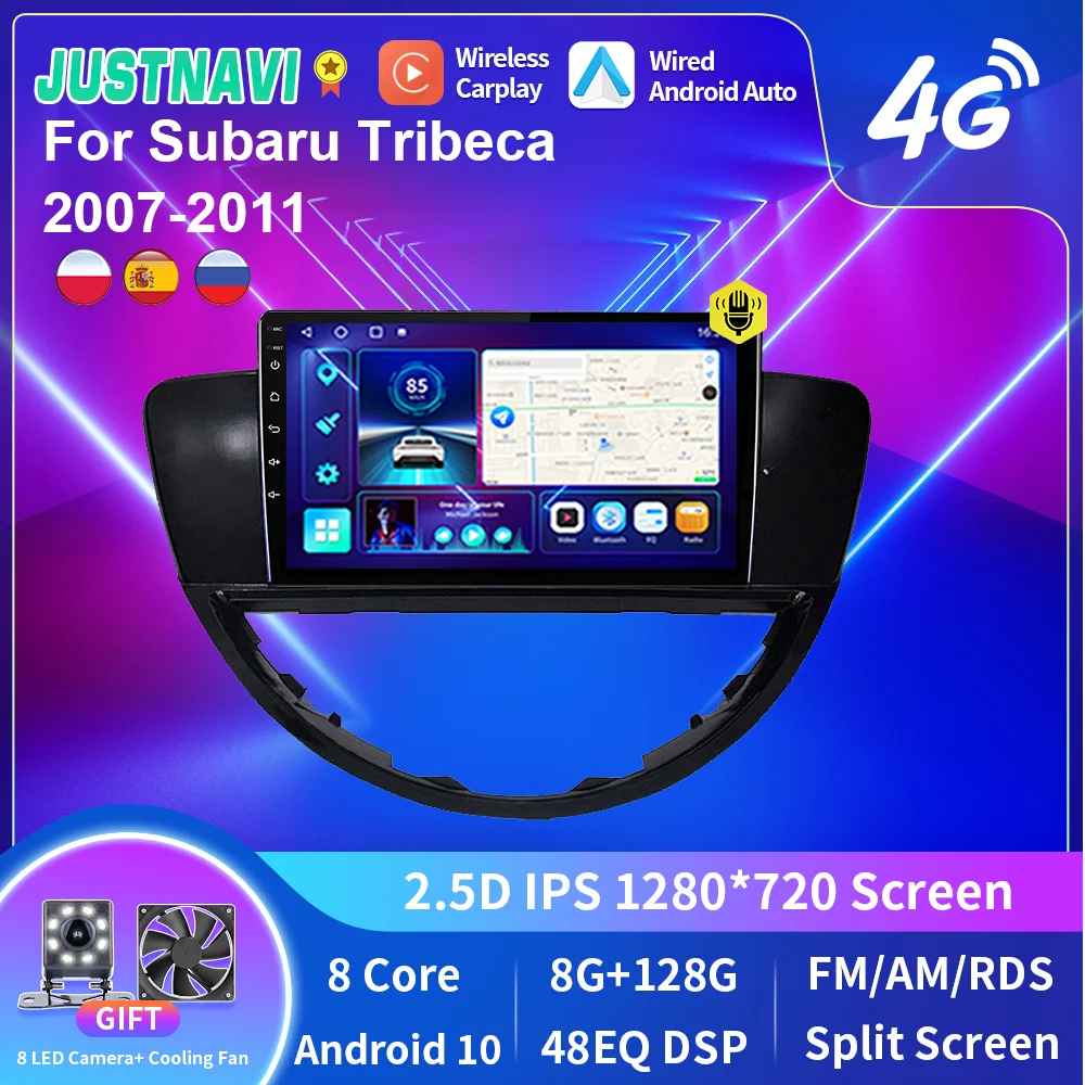 

JUSTNAVI Car Radio For Subaru Tribeca 2007-2011 Android 10.0 Multimedia Video Player GPS Navigation Carplay No 2din 2din DVD