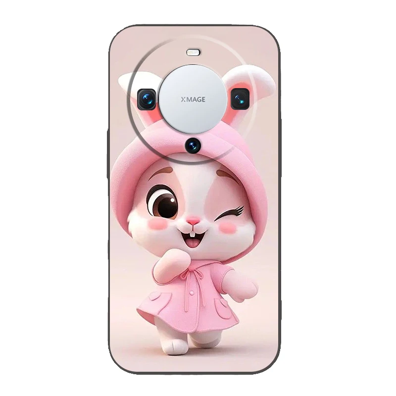 Adorable Purple-Hatted Rabbit Phone Case Cover - Silicone Shell