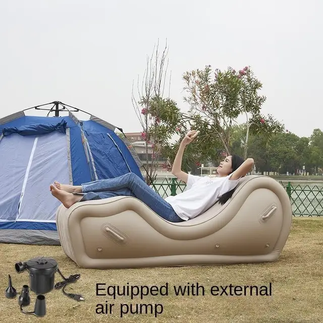 Outdoor Foldable Inflatable Sofa Couch Sleeping Bed Portable Foldable