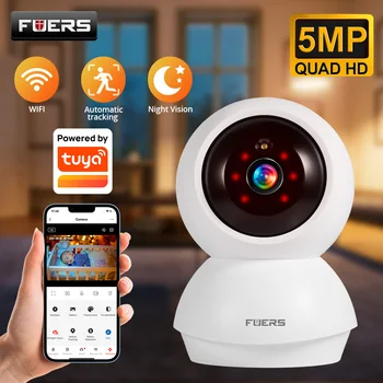 Fuers 5MP WiFi Camera Home Indoor Wireless IP Surveillance Camera AI Detect work with Tuya Smart Life APP Security Baby Monitor 1