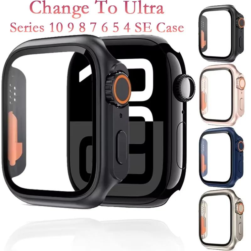 Ultra Protection Glass+Case for Apple Watch - Premium Screen Protector with PC Cover
