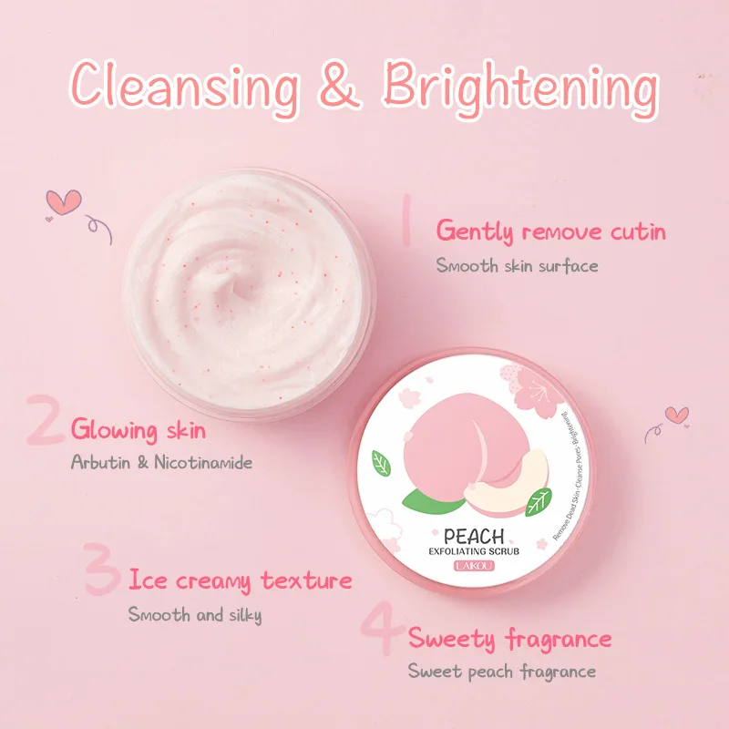 

Peach Face Exfoliating Cream Facial Exfoliator Remove Blackhead Clean Pores Gently Smooth Moisturizing Scrub Sakura Essence Care