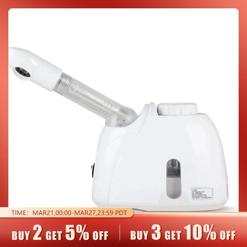 Facial Steamer with Extendable Arm Steaming Warm Mist Humidifier for